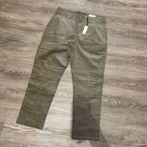 NWT Banana Republic corduroy barrel crop pants- grey size 10 - Picture 1 of 7